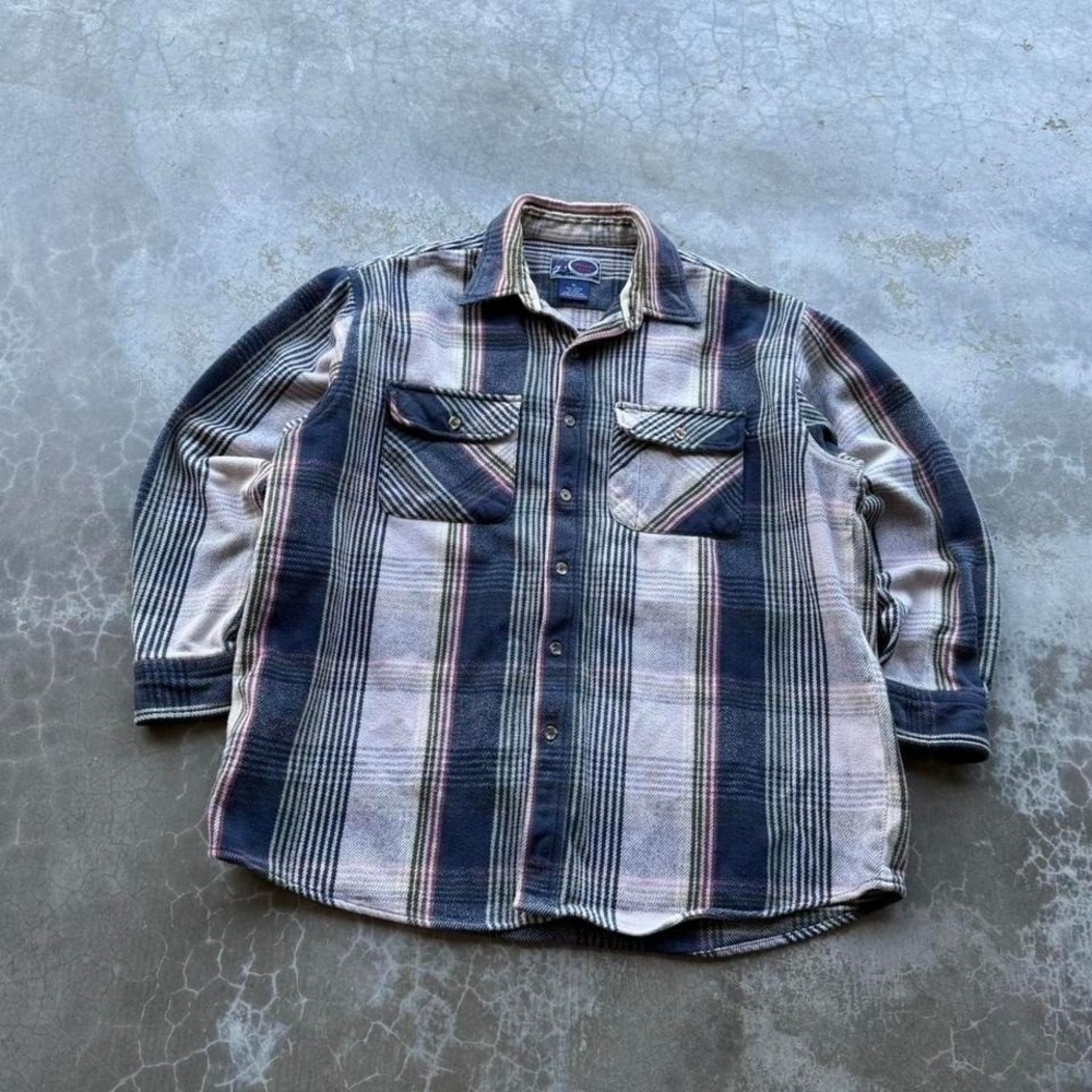 Vintage 90's 100% cotton heavy weight flannel button up shirt xl